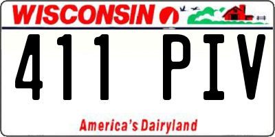 WI license plate 411PIV