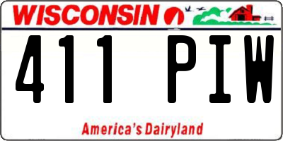 WI license plate 411PIW