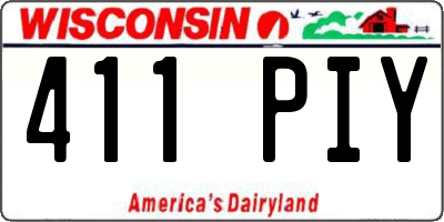 WI license plate 411PIY