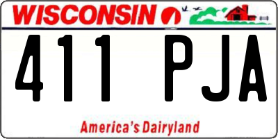WI license plate 411PJA