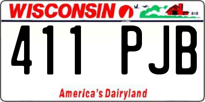 WI license plate 411PJB