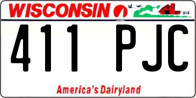 WI license plate 411PJC