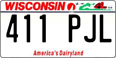 WI license plate 411PJL