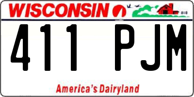 WI license plate 411PJM