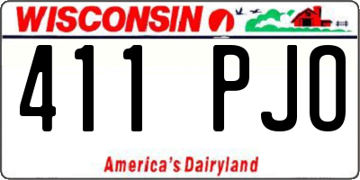 WI license plate 411PJO