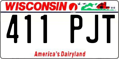 WI license plate 411PJT