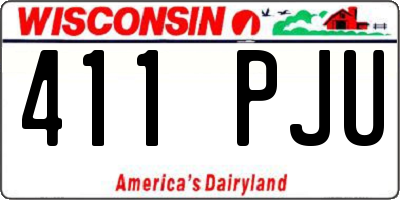 WI license plate 411PJU