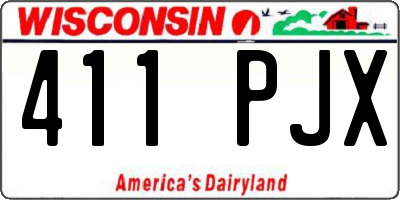 WI license plate 411PJX