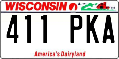 WI license plate 411PKA
