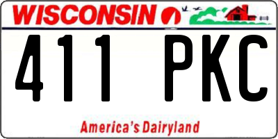 WI license plate 411PKC