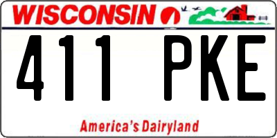WI license plate 411PKE
