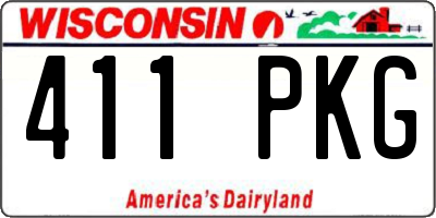 WI license plate 411PKG