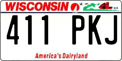 WI license plate 411PKJ