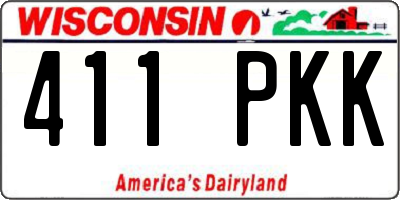 WI license plate 411PKK