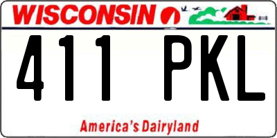 WI license plate 411PKL