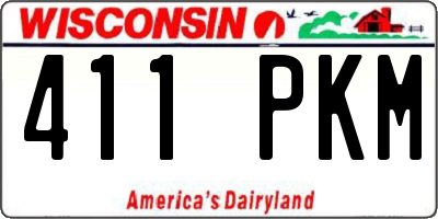 WI license plate 411PKM