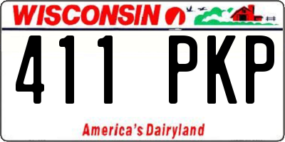 WI license plate 411PKP