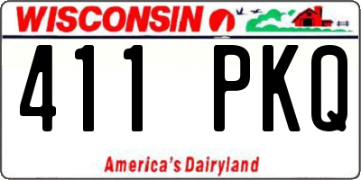 WI license plate 411PKQ