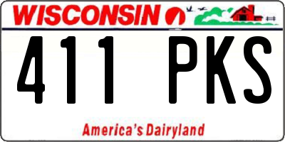 WI license plate 411PKS