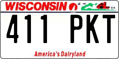 WI license plate 411PKT