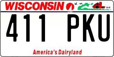 WI license plate 411PKU