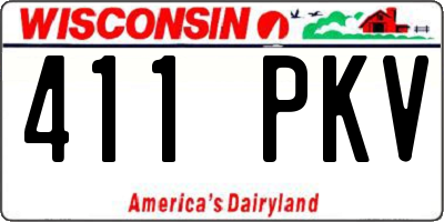 WI license plate 411PKV