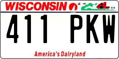 WI license plate 411PKW