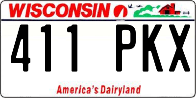 WI license plate 411PKX