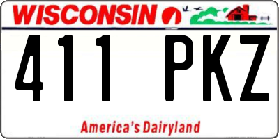 WI license plate 411PKZ