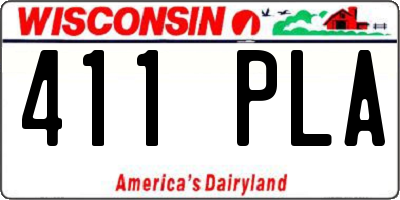 WI license plate 411PLA