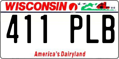 WI license plate 411PLB