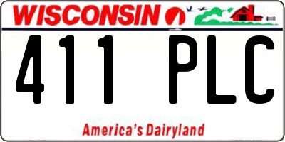 WI license plate 411PLC