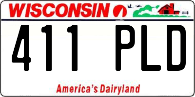 WI license plate 411PLD