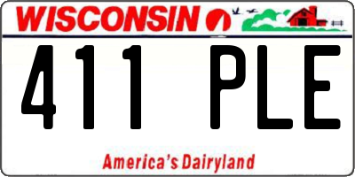WI license plate 411PLE