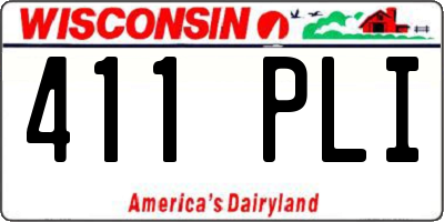 WI license plate 411PLI
