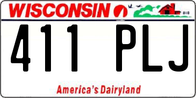 WI license plate 411PLJ