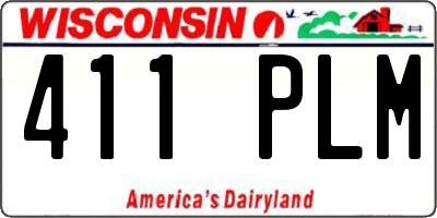 WI license plate 411PLM
