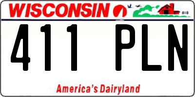 WI license plate 411PLN