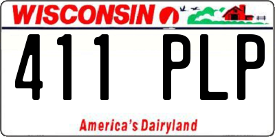WI license plate 411PLP