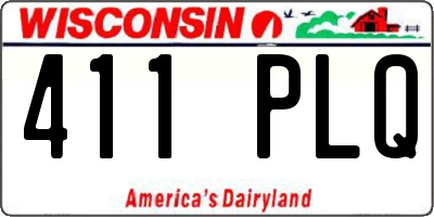 WI license plate 411PLQ