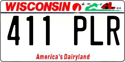 WI license plate 411PLR