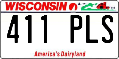 WI license plate 411PLS