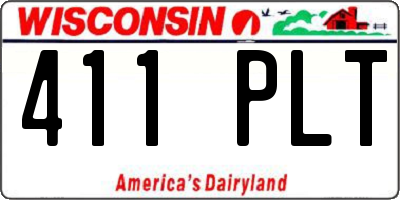 WI license plate 411PLT