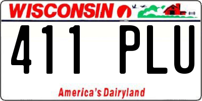 WI license plate 411PLU