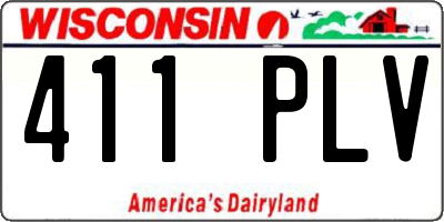 WI license plate 411PLV