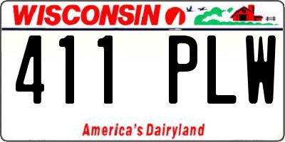 WI license plate 411PLW