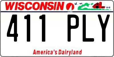 WI license plate 411PLY