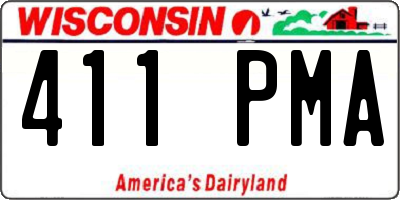 WI license plate 411PMA