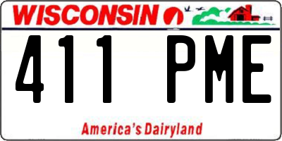 WI license plate 411PME