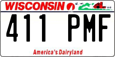 WI license plate 411PMF